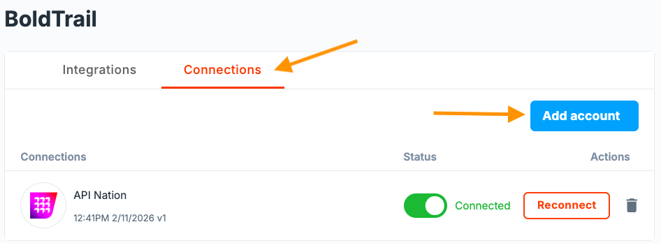 BoldTrail Connections tab
