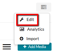 Edit button for course Media Gallery