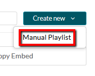 Manual playlist link location