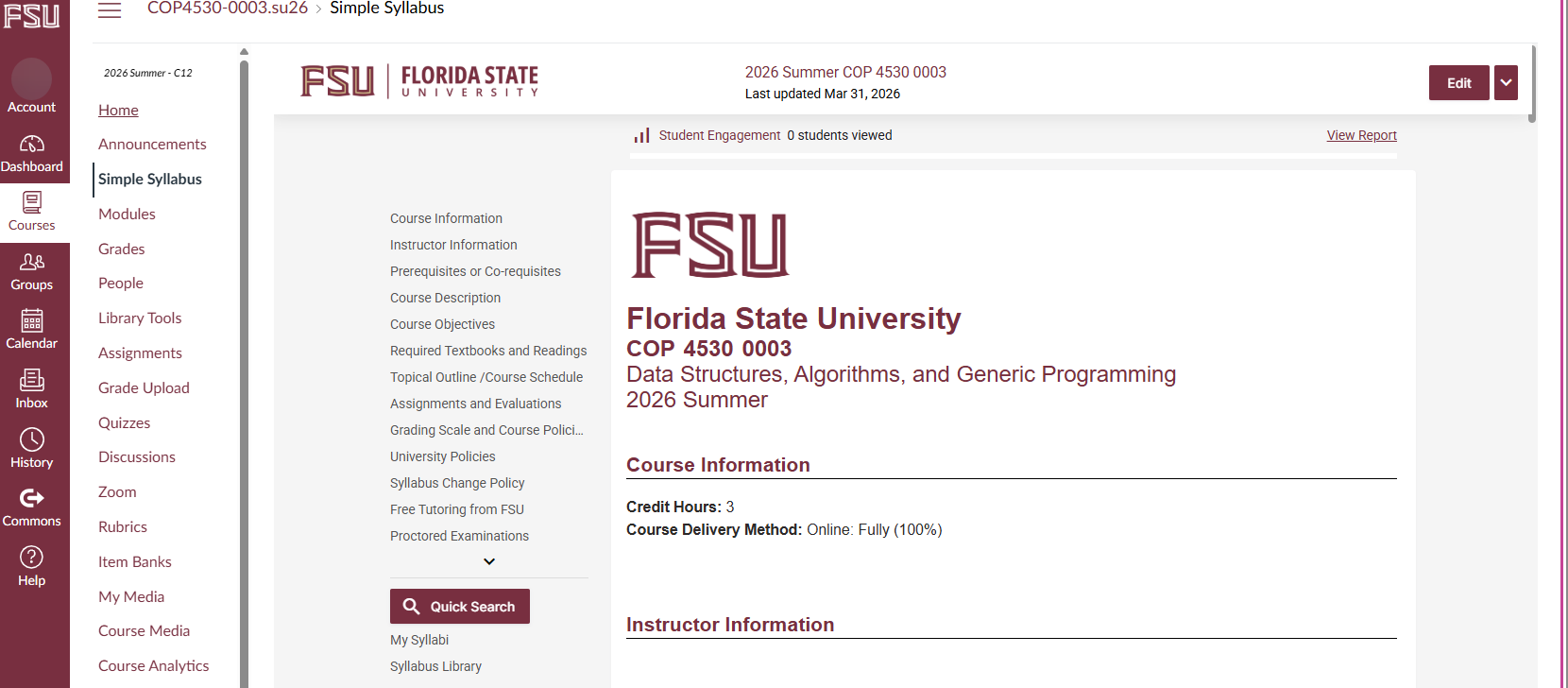 The located syllabus is able to be accessed