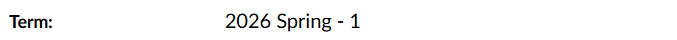 The Term field showing the active semester.