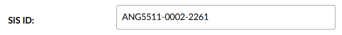 The SIS ID field displaying a unique identifier.