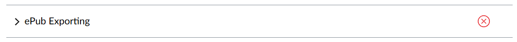The ePub Exporting toggle switch in the Feature Options menu