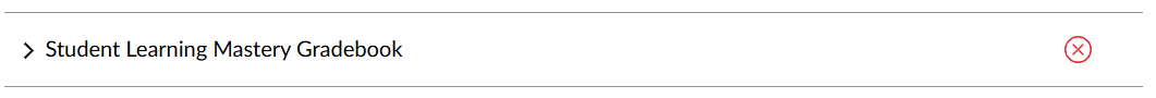 The Student Learning Mastery Gradebook toggle switch in the Feature Options menu