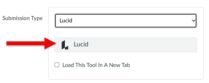 Screenshot showing the Lucid external tool option.