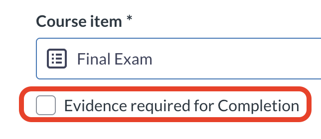 checkbox for evidence is not advised to be selected