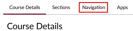 red box surrounding the Navigation option