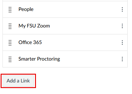 red box surrounding the Add a Link option