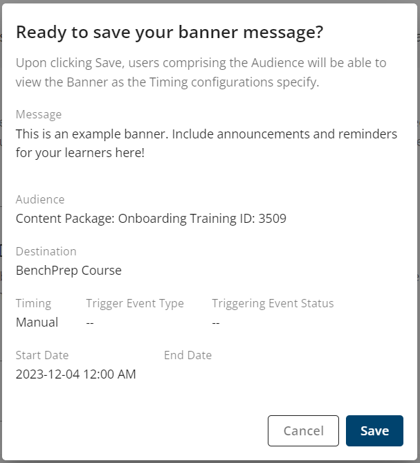 Configuring Banner Messages - Content Guide