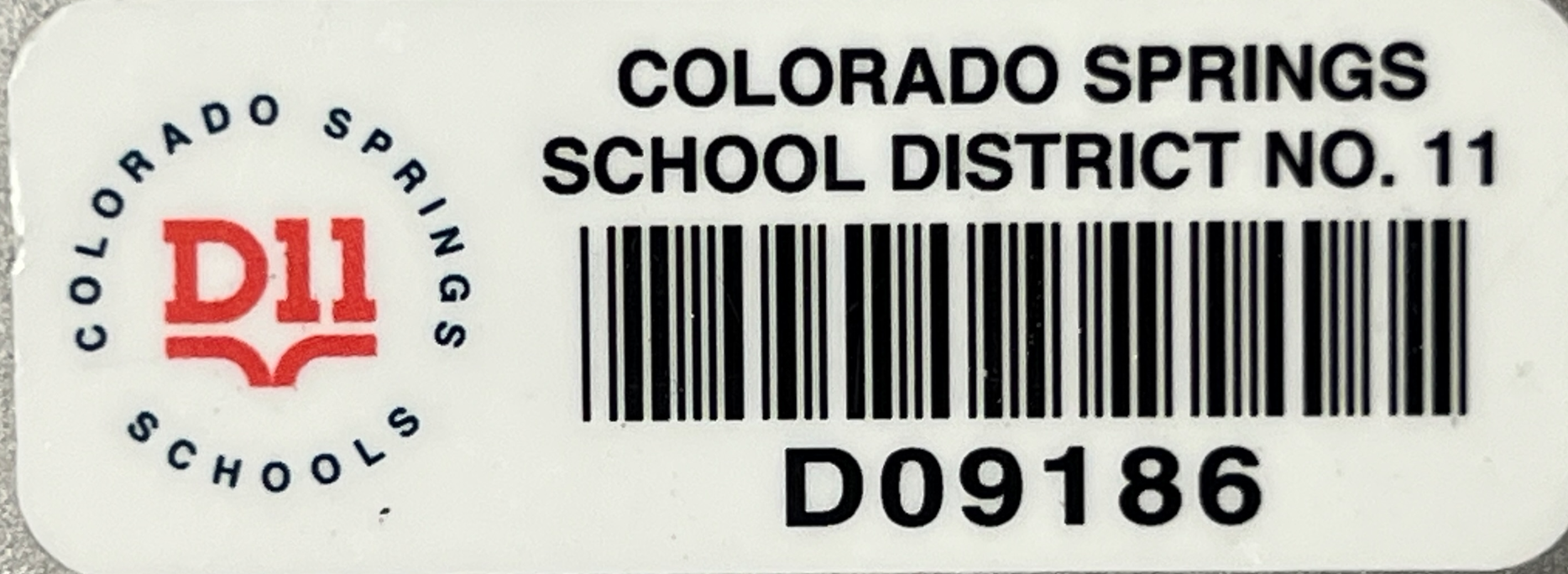 Picture of a District 11 Asset tag for the asset D09186