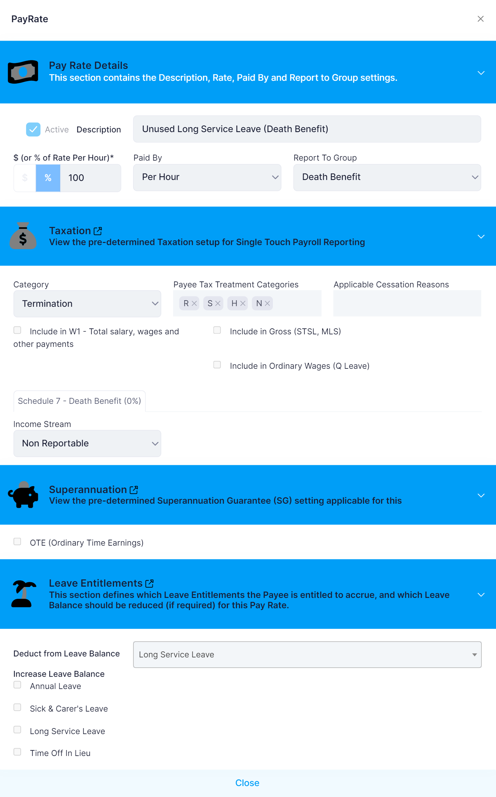 Unused Long Service Leave (Death Benefit) ePayDay® Support Services