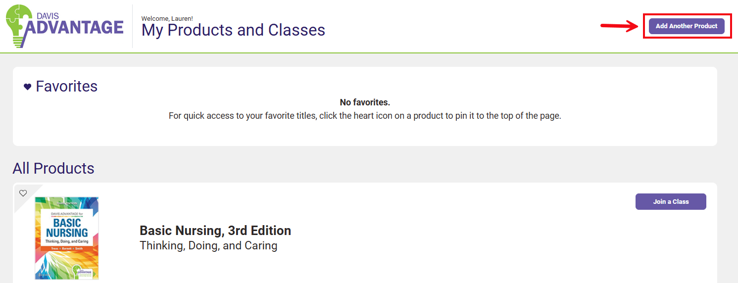 A red box and arrow highlight the Add Another Product button.