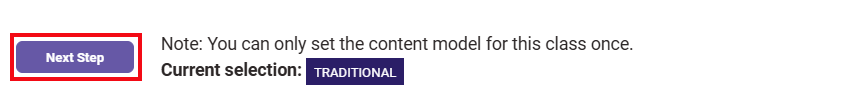 A red box highlights the Next Step button which must be clicked to save changes.