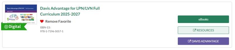Next to the Full Curriculum or Completer Set on fadavis.com, there is a button for eBooks.