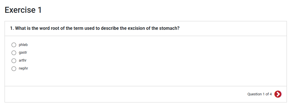 A screenshot of a question in the Critical Listening Activity.