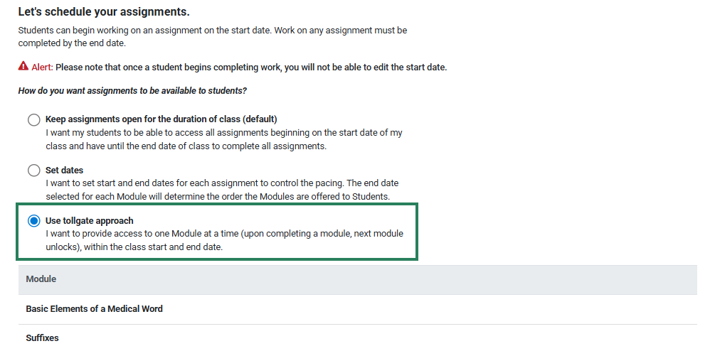 A screenshot with a green box highlighting the Use tollgate approach option.