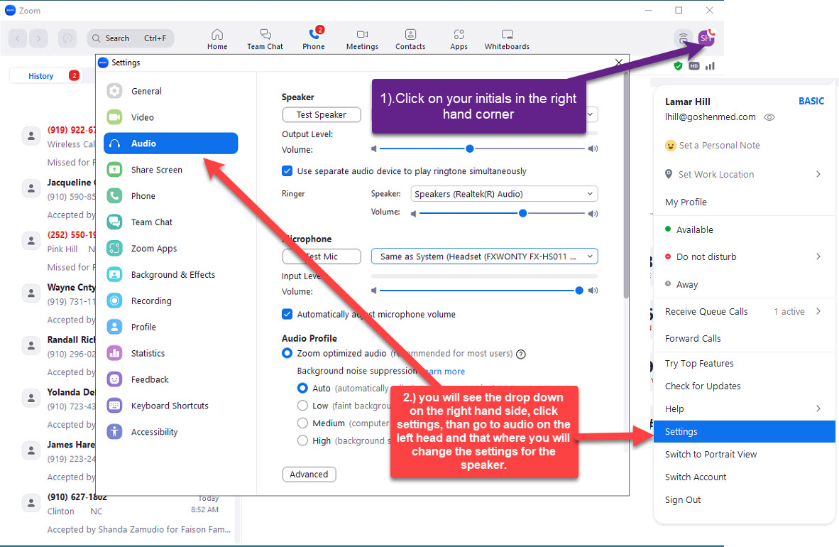 How to check audio settings in Zoom. - IT