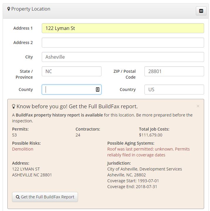 BuildFax Preview for Appointment BuildFax Preview for Appointment
