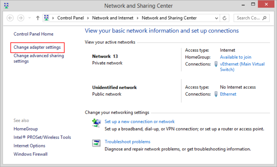 Change Adapter Settings