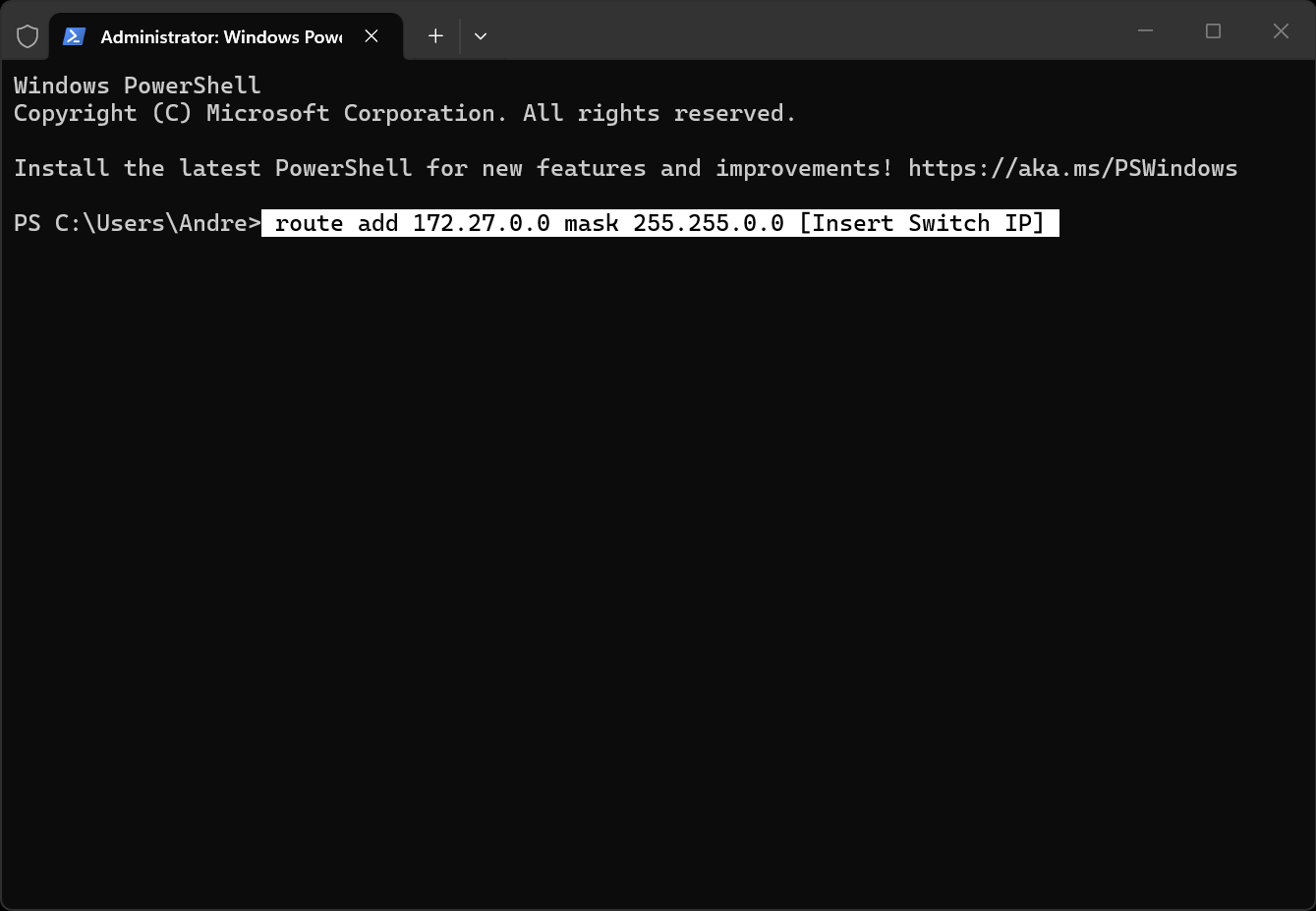 Static Route Example