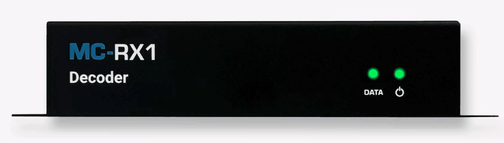 MC-RX1 Decoder with both Power and Data LEDs solid