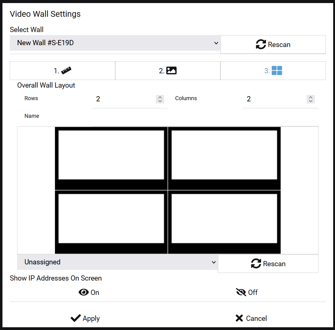 Unassigned 2×2 layout in the MaxColor Series webUI