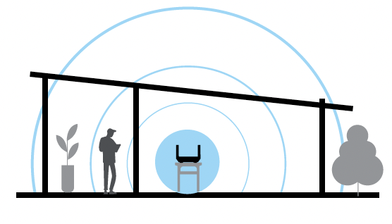 a man using internet inside a home illustration