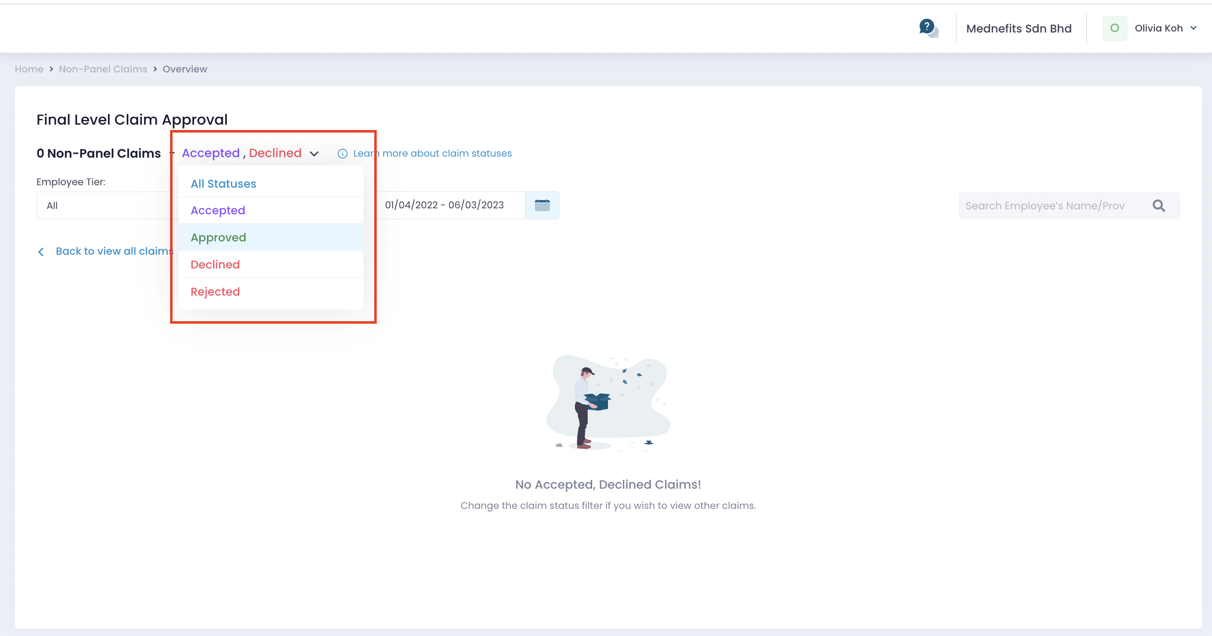 Claims Processing with TwoLevel Approval Mednefits Helpdesk