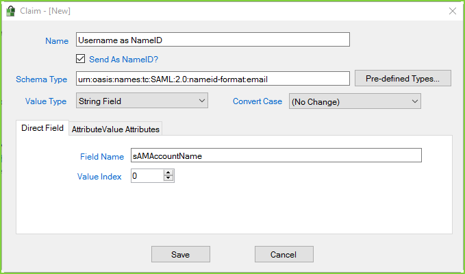 PortalGuard SAML - Example RP Claim PortalGuard SAML - Example RP Claim