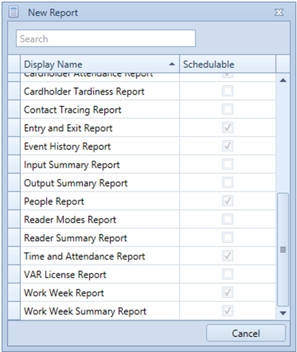 Canned Reports Feenics