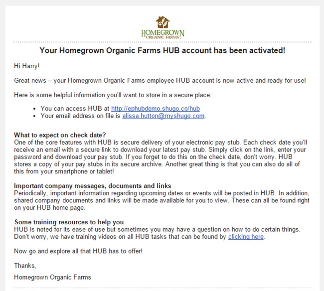 Activation Confirmation Activation Confirmation