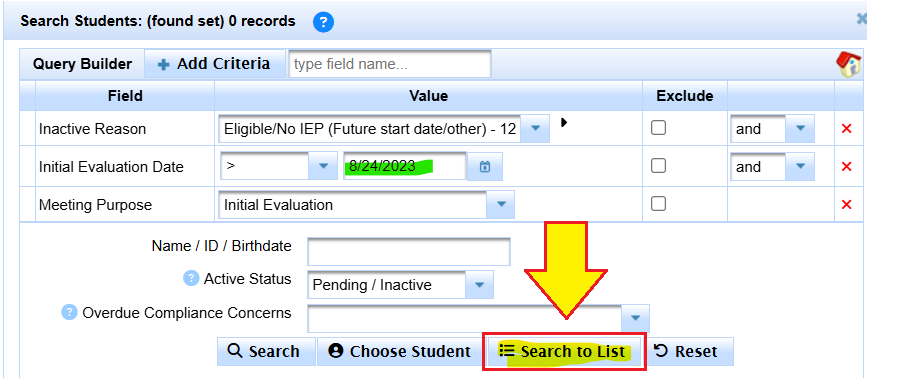 Modify control for changing the predefined list query