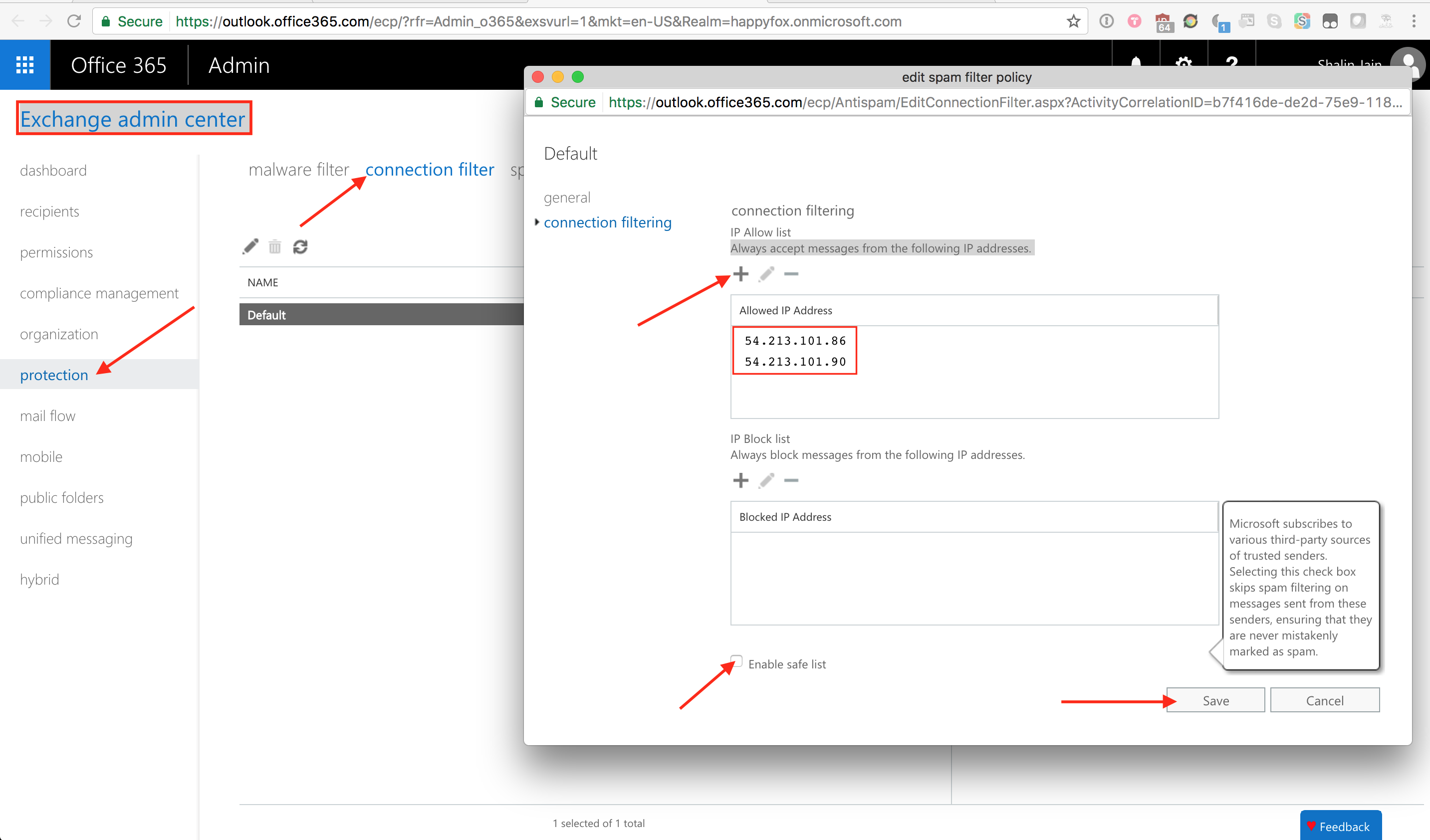 How to add HappyFox as a Safe Sender in Office 365 (Exchange) - HappyFox  Support