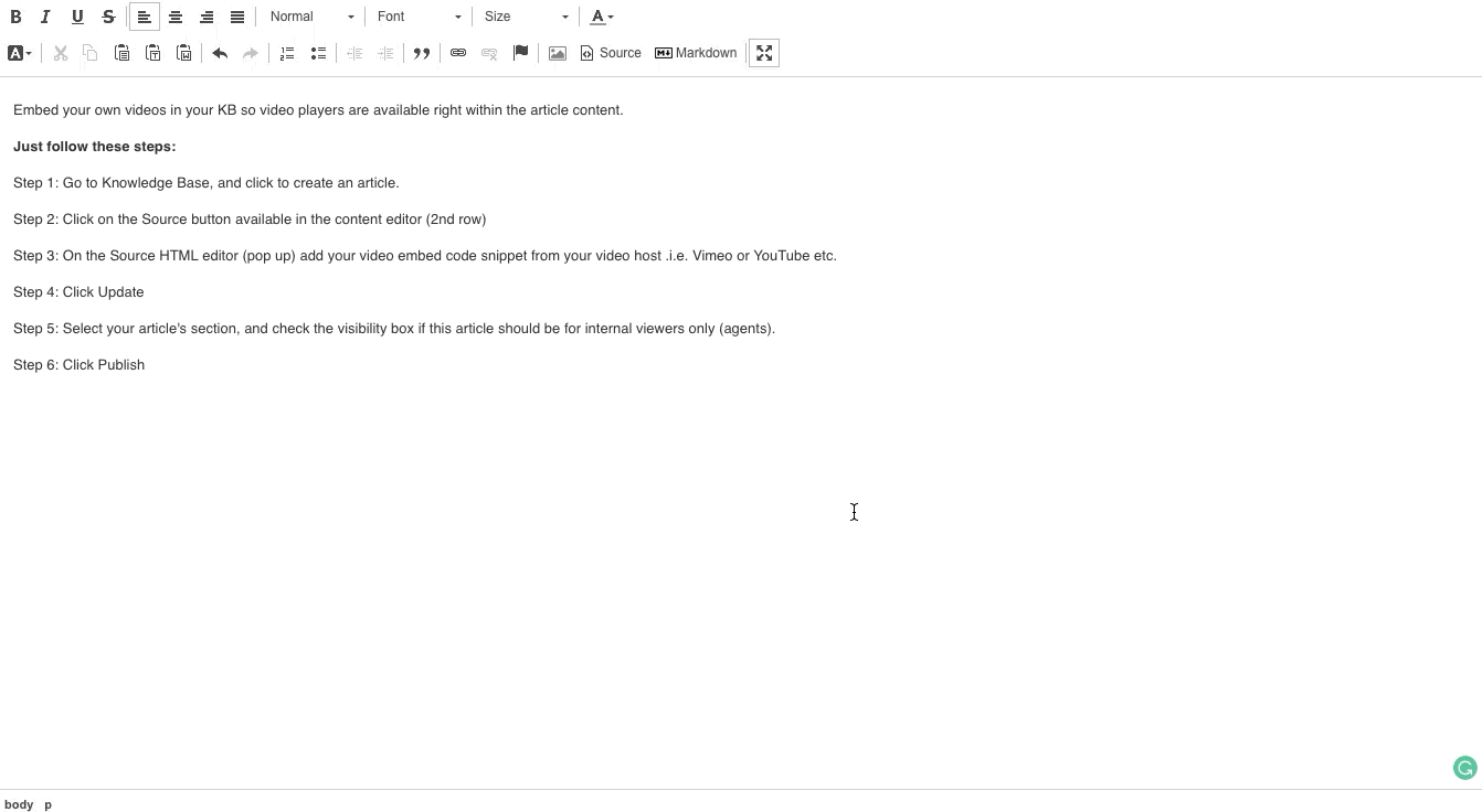 How To Embed Videos In A Knowledge Base Article Happyfox Support