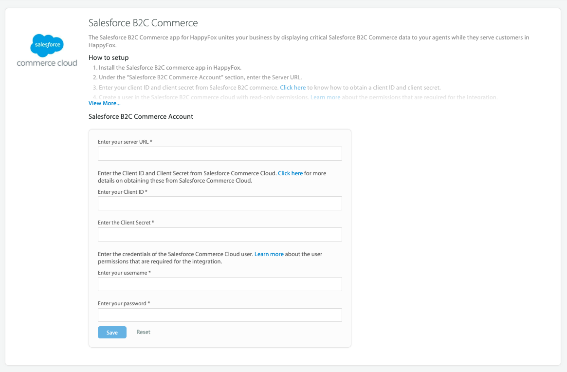 Salesforce B2C Commerce Integration - HappyFox Support