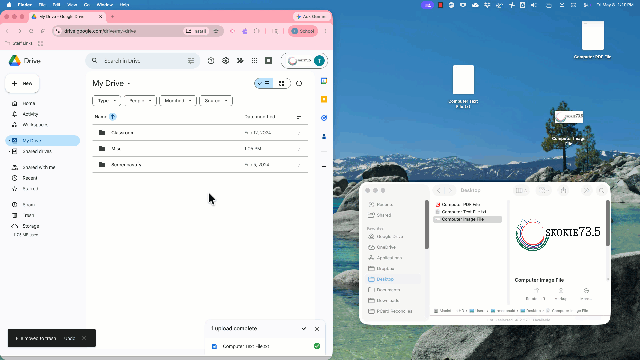 animated image of file backup to google drive folder