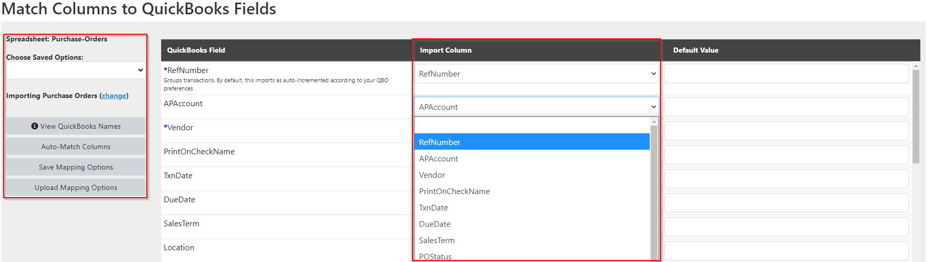 Import Purchase Orders into QuickBooks Online Transaction Pro